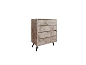 Houten ladekast "Suvera" - 70 x 40 x 86 cm - Gemarmerd beige