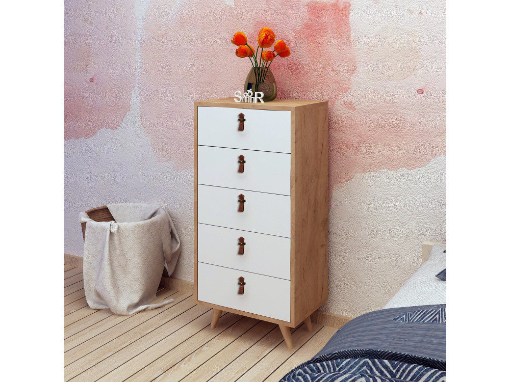 Houten kist "Frenzu" - 50 x 40 x 103 cm - Wit