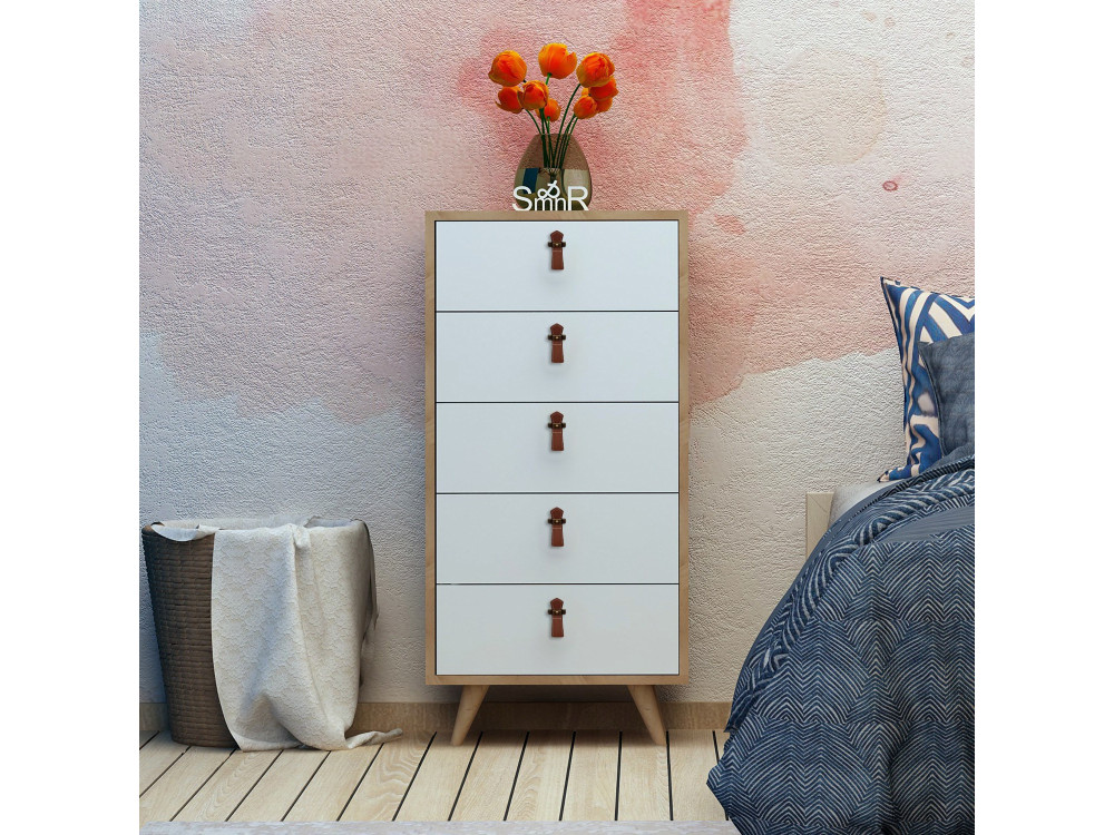 Houten kist "Frenzu" - 50 x 40 x 103 cm - Wit