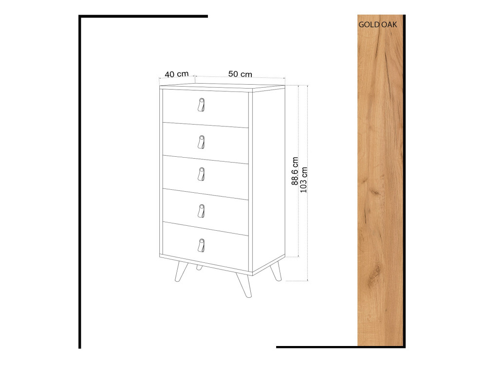 Houten kist "Frenzu" - 50 x 40 x 103 cm - Wit
