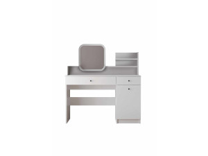 Kaptafel "Harmony Square" met vierkante houten spiegel - 124 x 40 x 135 cm - Wit