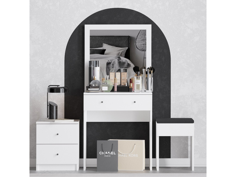 Nice" houten kaptafelset - 65 x 35 x 139 cm - Wit
