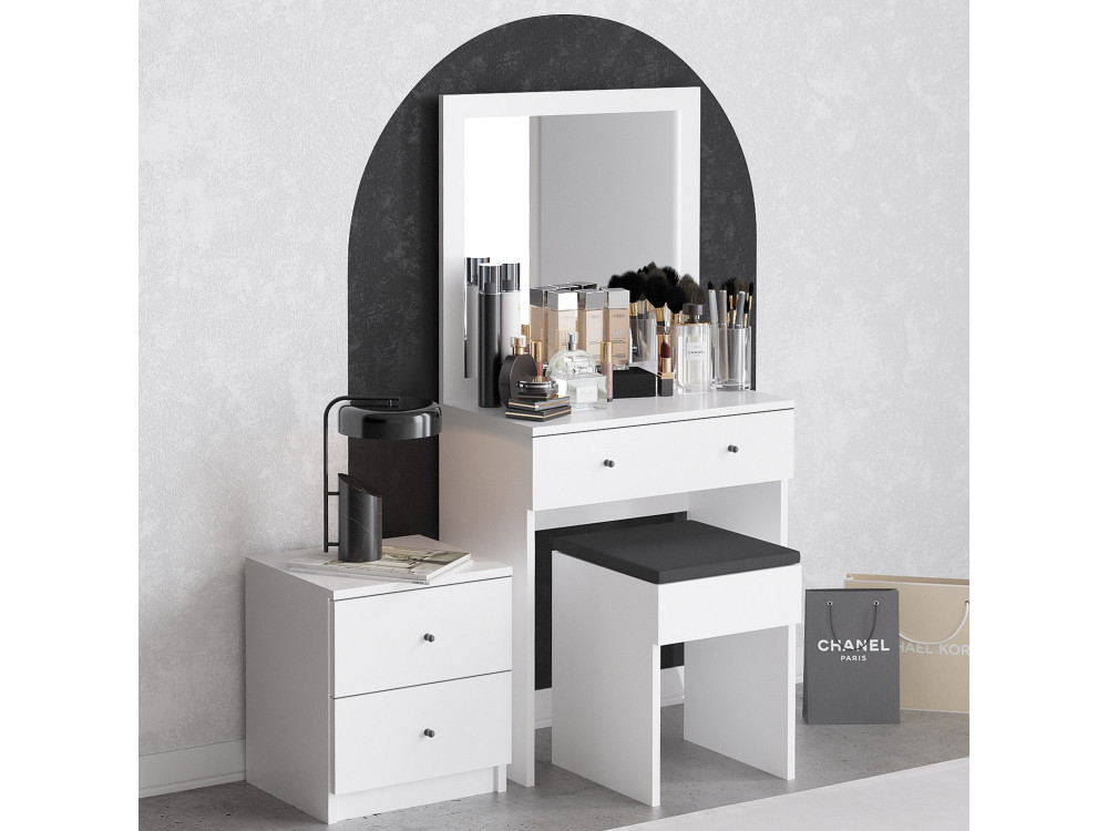Nice" houten kaptafelset - 65 x 35 x 139 cm - Wit