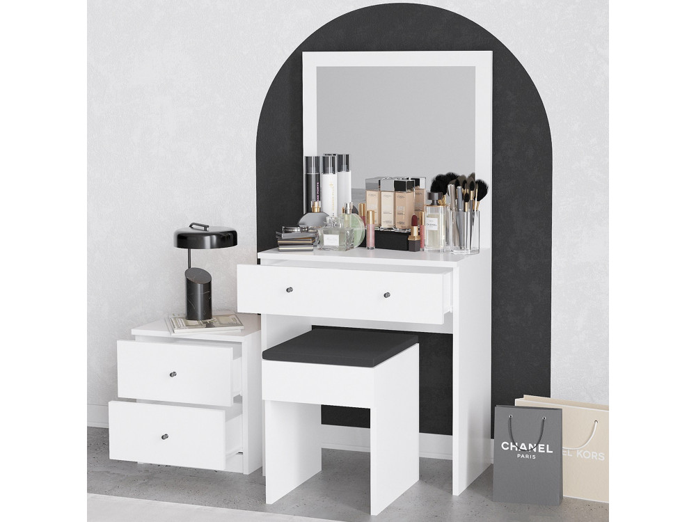 Nice" houten kaptafelset - 65 x 35 x 139 cm - Wit
