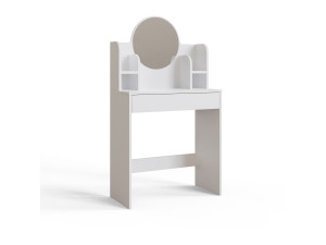Kaptafel "Idis" met houten spiegel - 75 x 35 x 135 cm - Wit