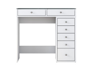 Kaptafel "Soma" met ingebouwde houten laden - 90 x 44 x 80 cm - Wit