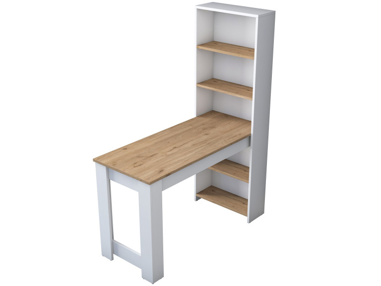 Kaptafel "Ferna" met houten planken - 120 x 54 x 154 cm - Bruin