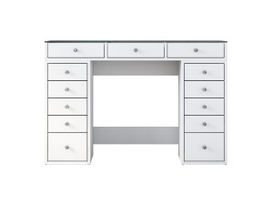 Kaptafel "Sina" met ingebouwde houten laden - 120 x 44 x 80 cm - Wit