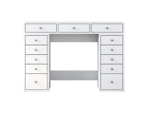 Kaptafel "Sena" met ingebouwde houten laden - 120 x 44 x 82 cm - Wit