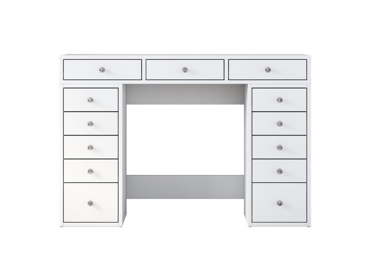 Kaptafel "Sena" met ingebouwde houten laden - 120 x 44 x 82 cm - Wit