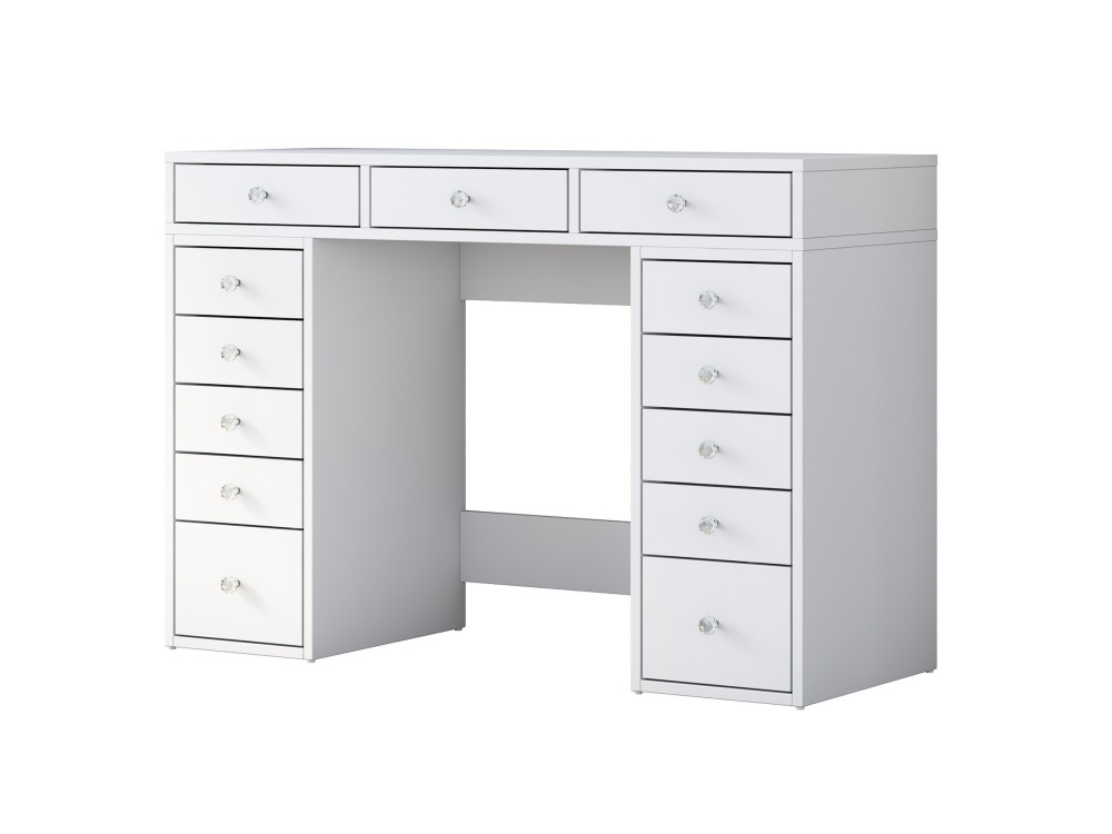 Kaptafel "Sena" met ingebouwde houten laden - 120 x 44 x 82 cm - Wit