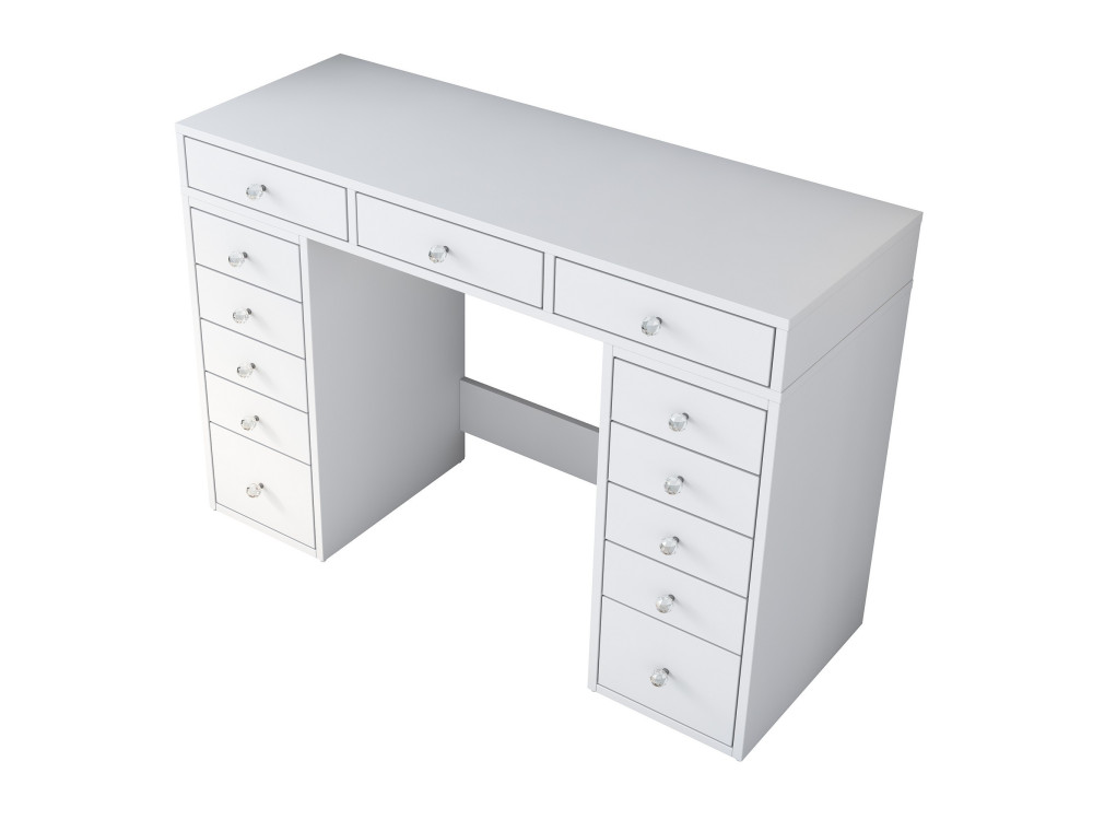 Kaptafel "Sena" met ingebouwde houten laden - 120 x 44 x 82 cm - Wit
