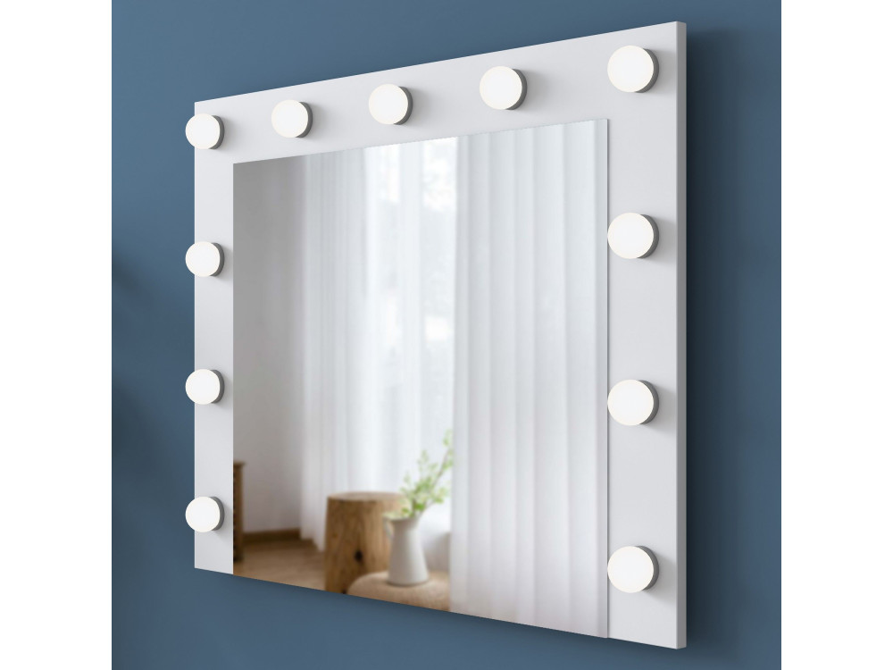 Kaptafel "Sirma" met houten spiegel - 120 x 44 x 82 cm - Wit