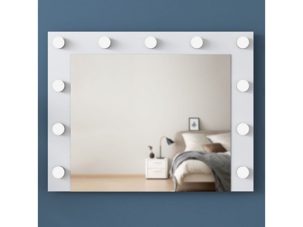 Kaptafel "Sirma" met houten spiegel - 120 x 44 x 82 cm - Wit
