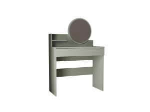 Harmony Mini Round" kaptafel met houten spiegel - 90 x 40 x 133 cm - Groen