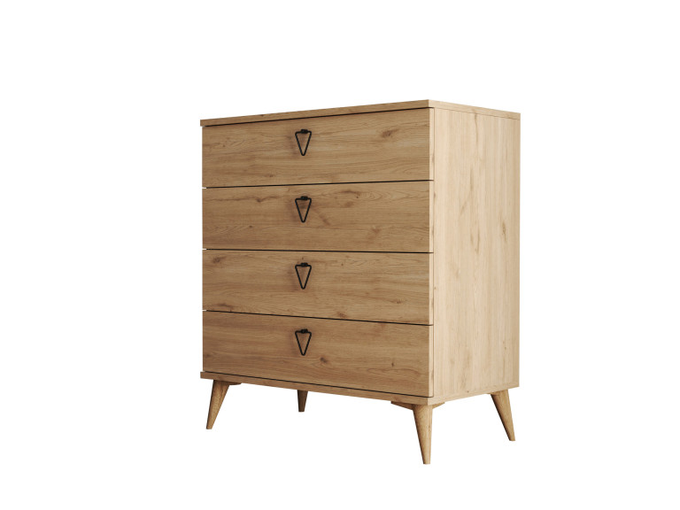 Versa-Ce" houten ladekast - 80 x 45 x 90 cm - Bruin