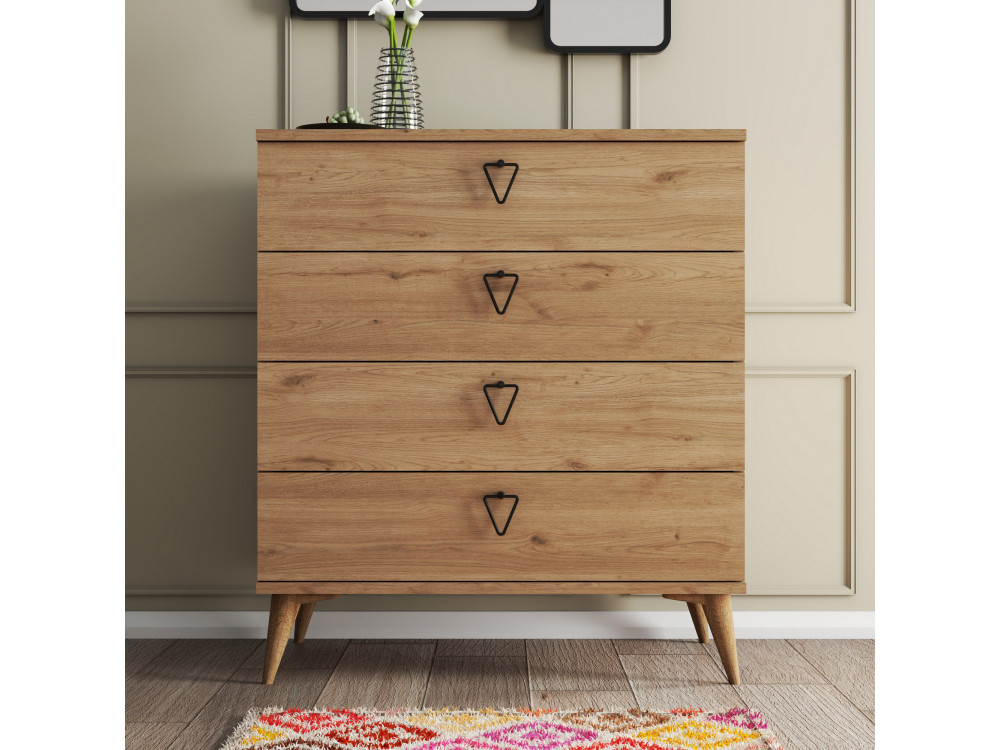 Versa-Ce" houten ladekast - 80 x 45 x 90 cm - Bruin