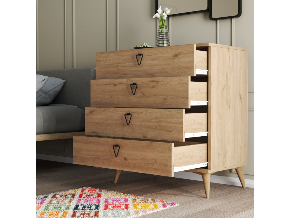 Versa-Ce" houten ladekast - 80 x 45 x 90 cm - Bruin