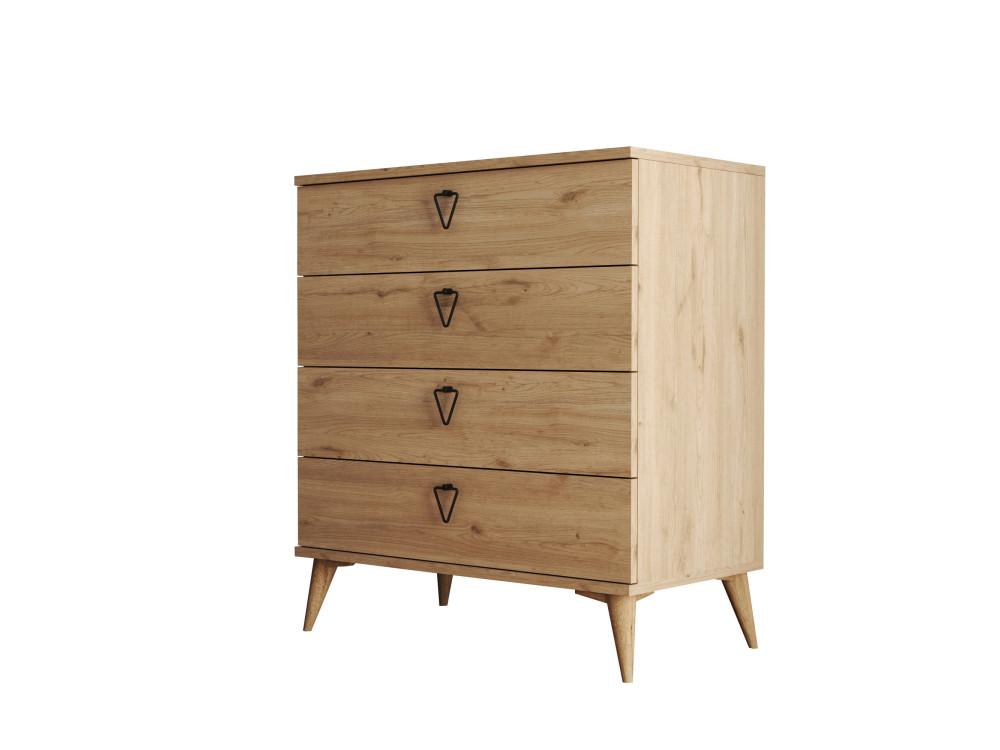 Versa-Ce" houten ladekast - 80 x 45 x 90 cm - Bruin