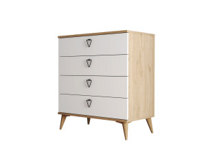 Versa-Ce" houten ladekast - 80 x 45 x 90 cm - Wit