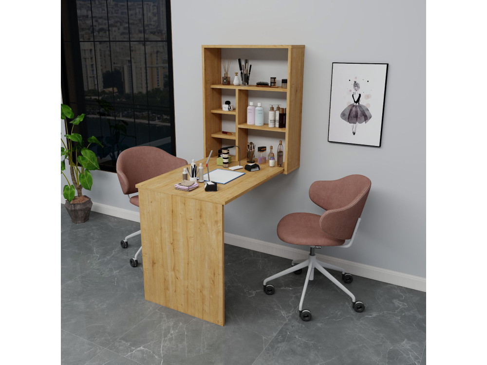 Houten make-up tafel "Sedir" - 90 x 59 x 74 cm - Beige