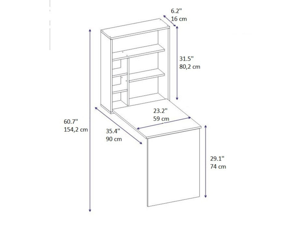 Houten make-up tafel "Sedir" - 90 x 59 x 74 cm - Beige