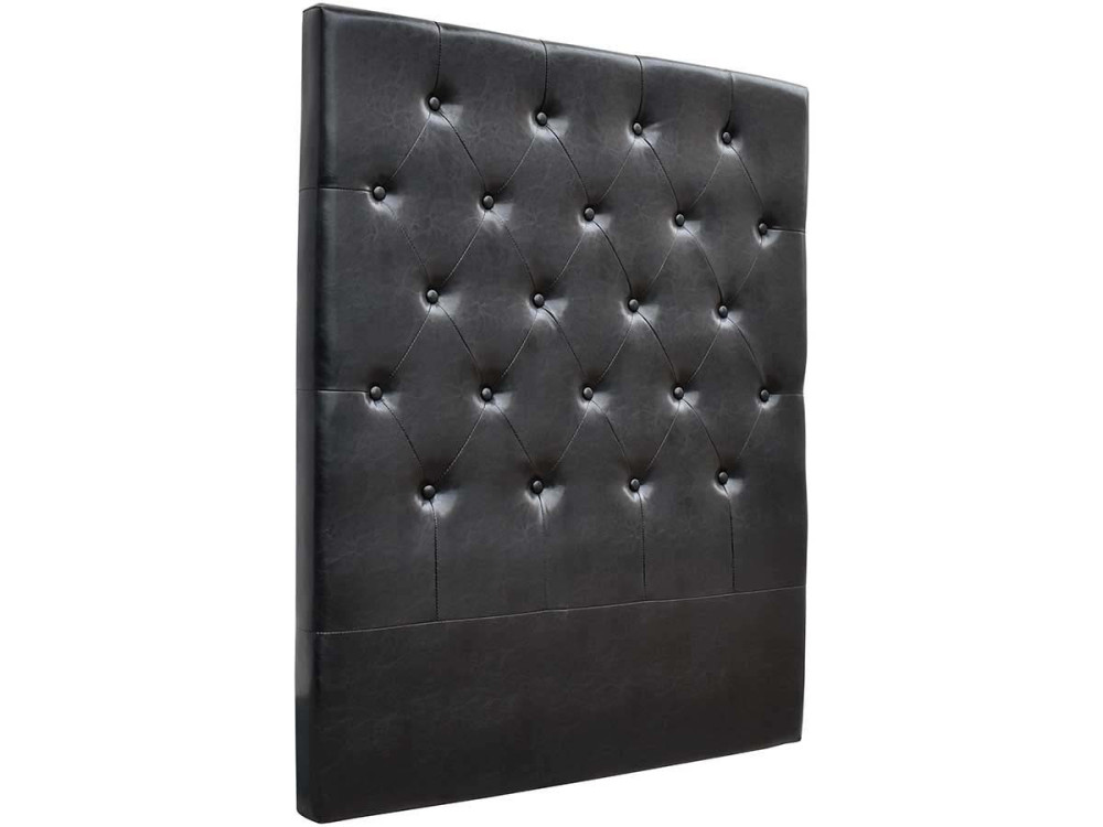 Hoofdbord bed gecapitonneerd "Déco" - 99 cm - Zwart - PVC