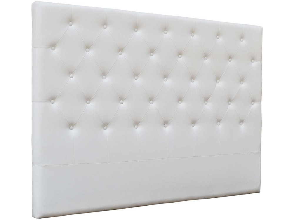 Hoofdbord bed gecapitonneerd "Déco" - 169 cm - Wit - PVC