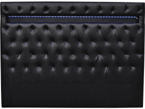Hoofdbord bed met led verlichting "Déco" - 149 cm - Zwart