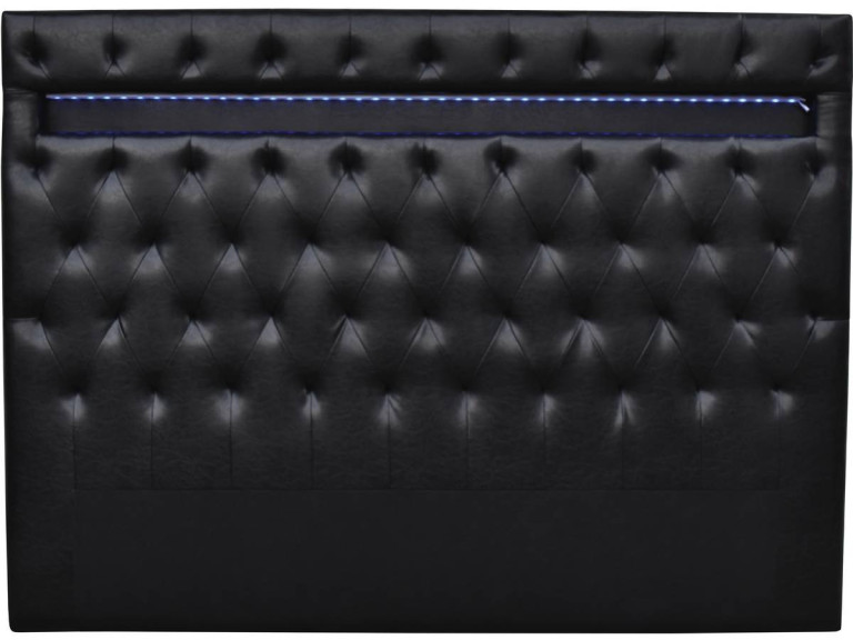 Hoofdbord bed met led verlichting "Déco" - 149 cm - Zwart