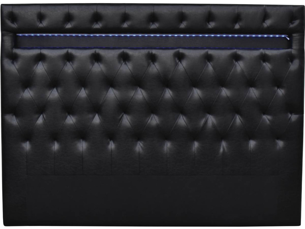Hoofdbord bed met led verlichting "Déco" - 149 cm - Zwart