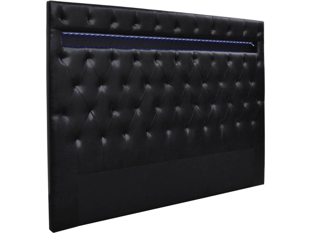 Hoofdbord bed met led verlichting "Déco" - 149 cm - Zwart