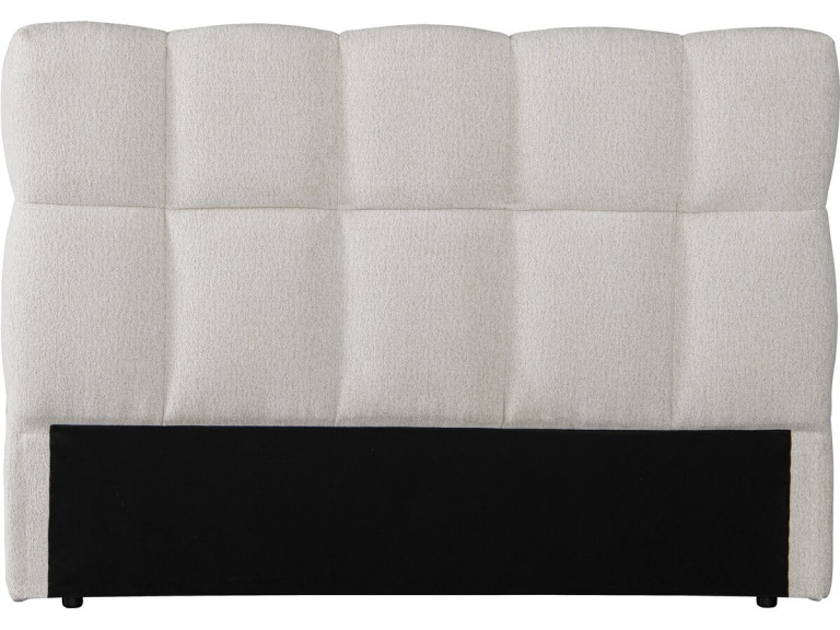 Dik stoffen noppen-hoofdbord "Alpe d'Huez" - 140 cm - Beige