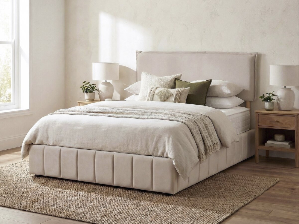 Jessica" hoofdbord in linnen - 160 cm - Beige