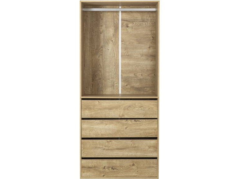 Kledingkast "Opéra" met 4 laden en 1 hangruimte - 80 x 45 x 180 cm - Beige