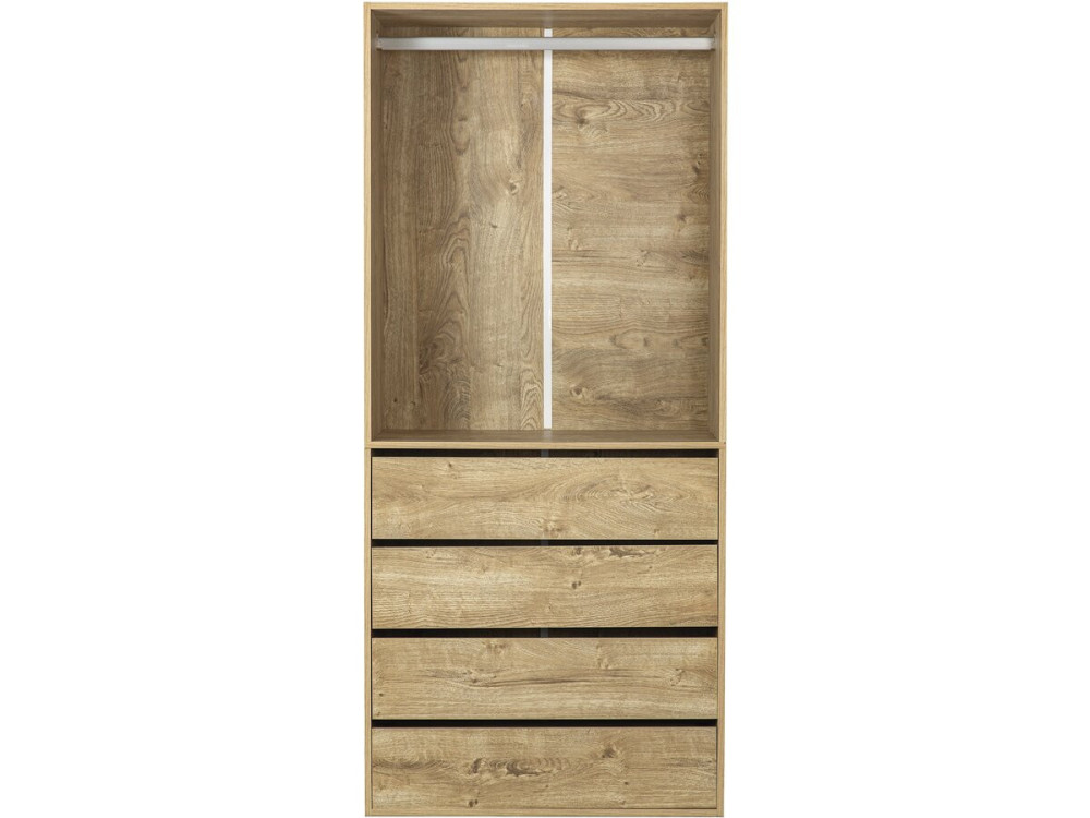 Kledingkast "Opéra" met 4 laden en 1 hangruimte - 80 x 45 x 180 cm - Beige