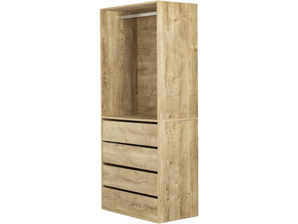 Kledingkast "Opéra" met 4 laden en 1 hangruimte - 80 x 45 x 180 cm - Beige