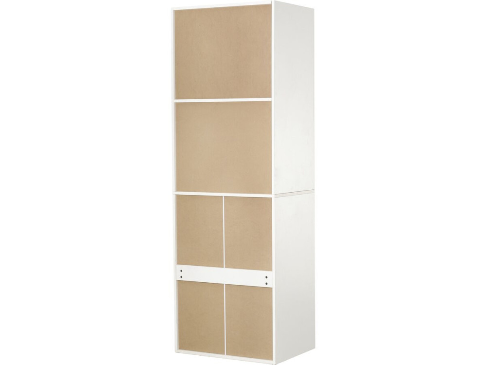 Kledingkast "Opéra" met 5 laden en 2 legplanken - 60 x 45 x 180 cm - Wit