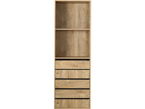 Kledingkast "Opéra" met 5 laden en 2 legplanken - 60 x 45 x 180 cm - Beige