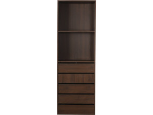 Kledingkast "Opéra" met 5 laden en 2 legplanken - 60 x 45 x 180 cm - Bruin