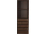 Kledingkast "Opéra" met 5 laden en 2 legplanken - 60 x 45 x 180 cm - Bruin