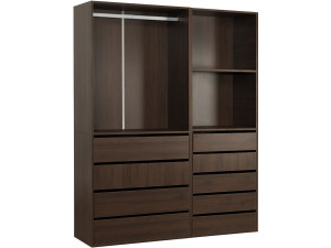 Opera" modulaire verkleedset - 2 eenheden - Bruin