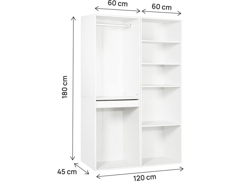 Opera" modulaire verkleedset - 2 eenheden - Wit