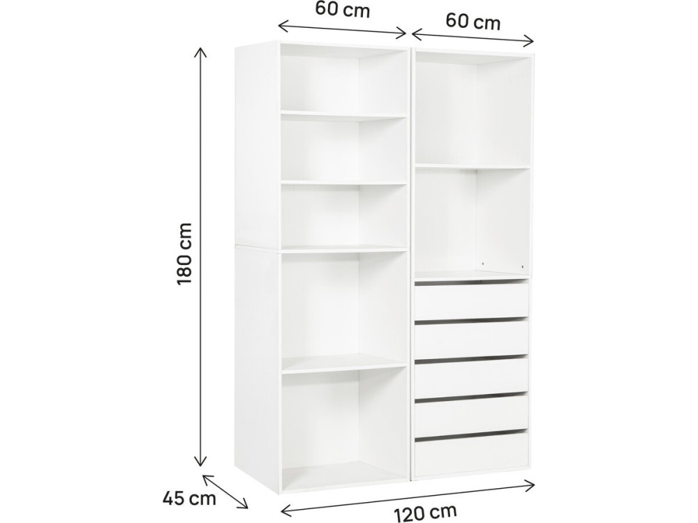 Opera" modulaire verkleedset - 2 eenheden - Wit