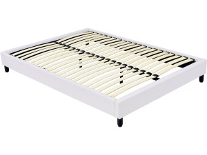 Bed bedframe met lattenbodem  - 140 x 190 cm - 20 latten - Wit