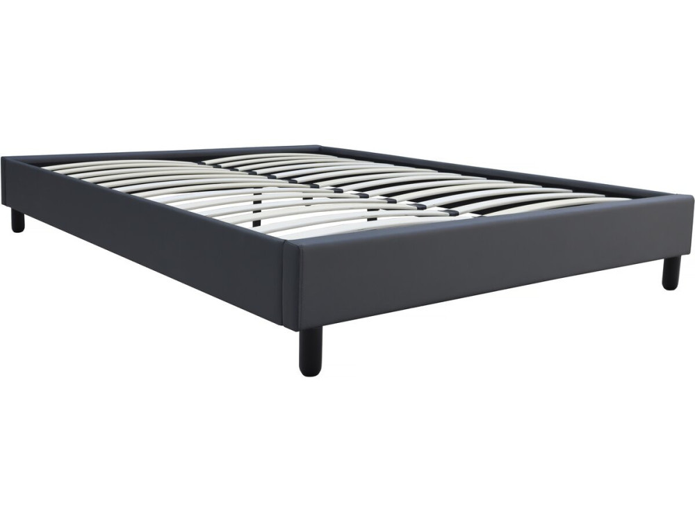 Tweepersoonsbed bedframe bed "Andy" - 160 x 200 cm - PVC - Grijs antraciet
