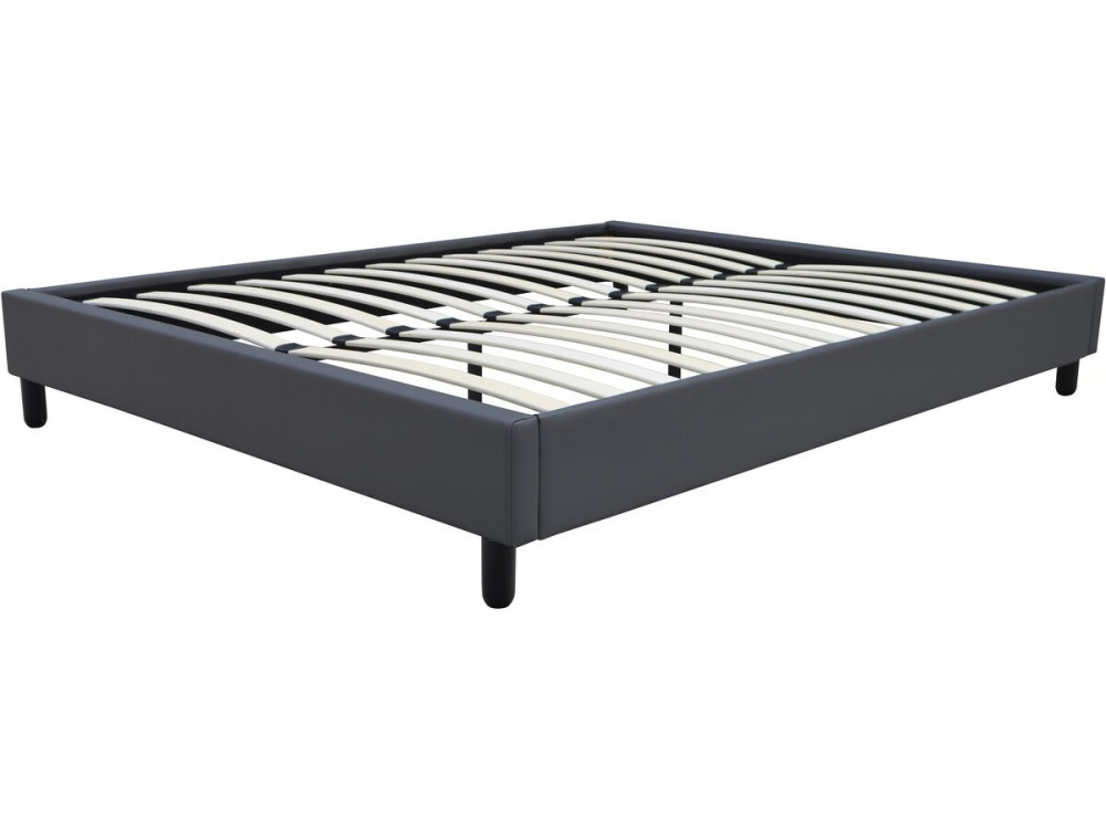 Tweepersoonsbed bedframe bed "Andy" - 160 x 200 cm - PVC - Grijs antraciet