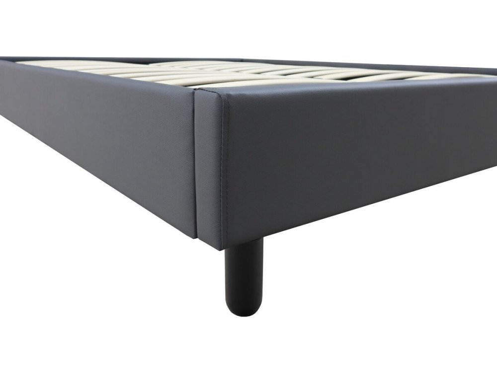 Tweepersoonsbed bedframe bed "Andy" - 160 x 200 cm - PVC - Grijs antraciet