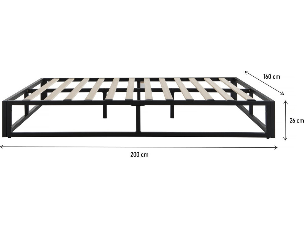 Tweepersoonsbed bedframe bed metaal 160 x 200 cm - Zwart