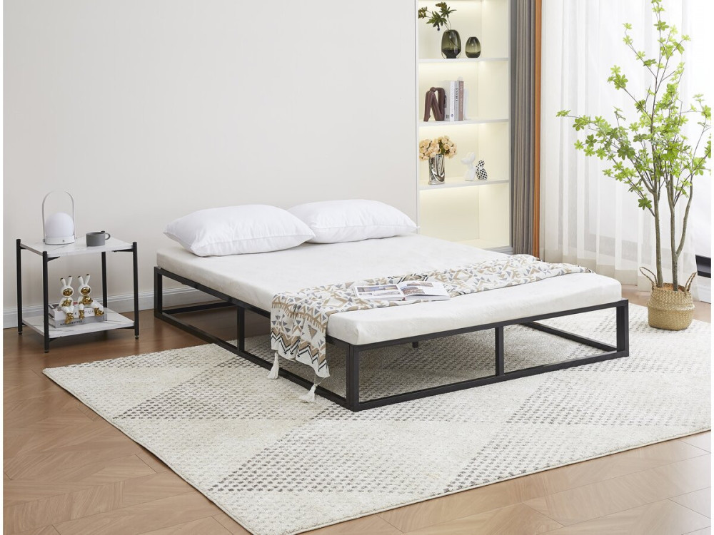 Tweepersoonsbed bedframe bed metaal 160 x 200 cm - Zwart